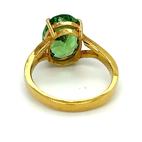 Certified Tsavorite 5.02ct Solid 22K Gold Ring - Picture 4 of 11